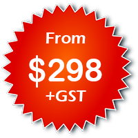 From $298 +GST